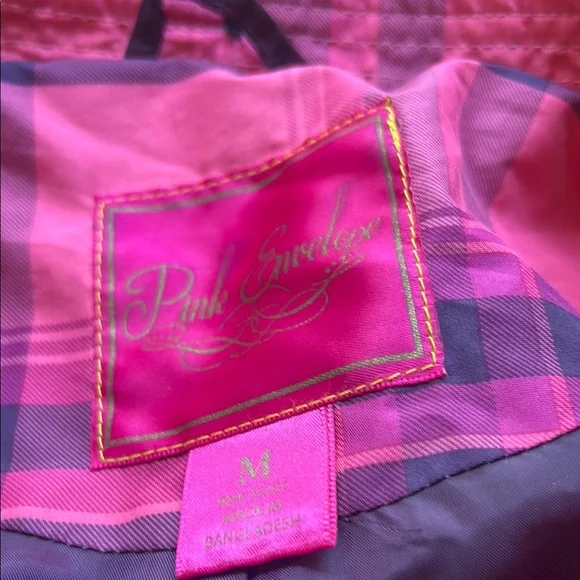 Pink Plaid Double-Breasted Jacket Gilts M - Picture 2 of 4